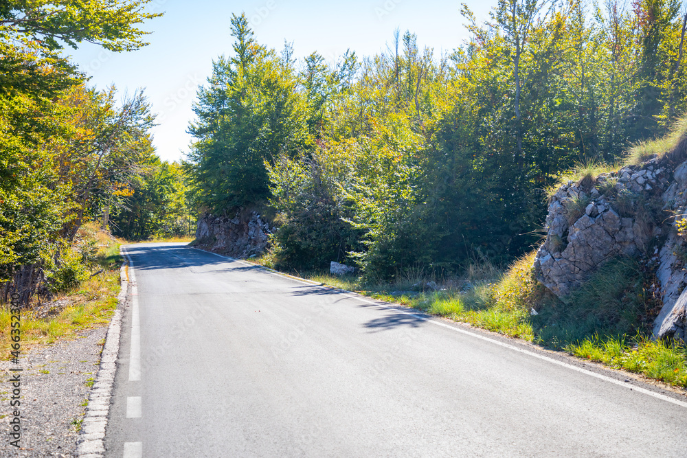 Mountain road in National park Lovcen. Nature of Montenegro Mountain road in National park Lovcen. Nature of Montenegro