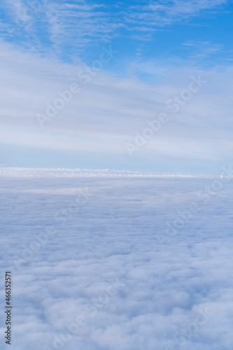 Blue sky and white clouds from high point , in day time © omar