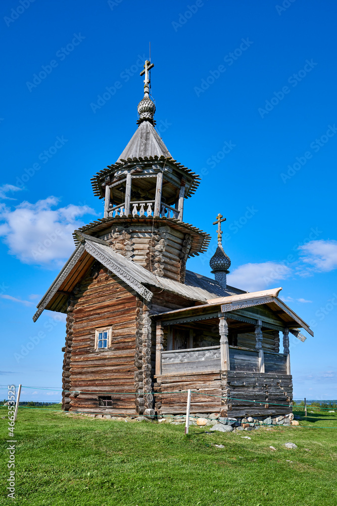 Russia. Kizhi Island. Mount Narjina. Chapel of the Savior Image Not Made by Hands from Vigov Russia. Kizhi Island. Mount Narjina. Chapel of the Savior Image Not Made by Hands from Vigov