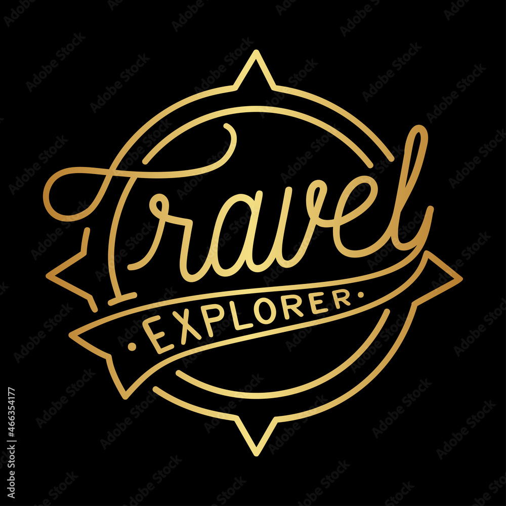 Travel Explorer Hand Lettering Design Template. Vector and Illustration Travel Explorer Hand Lettering Design Template. Vector and Illustration