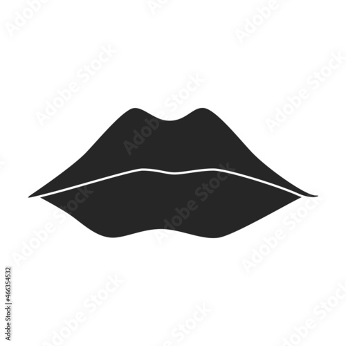 Female lip vector icon.Black vector icon isolated on white background female lip.