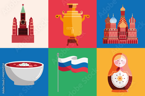 six rusia country icons