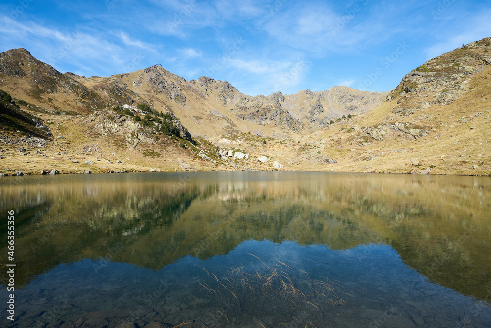 Landscape of lake in Andorra