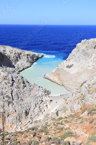 Seitan Limani view of the coast of island Crete 