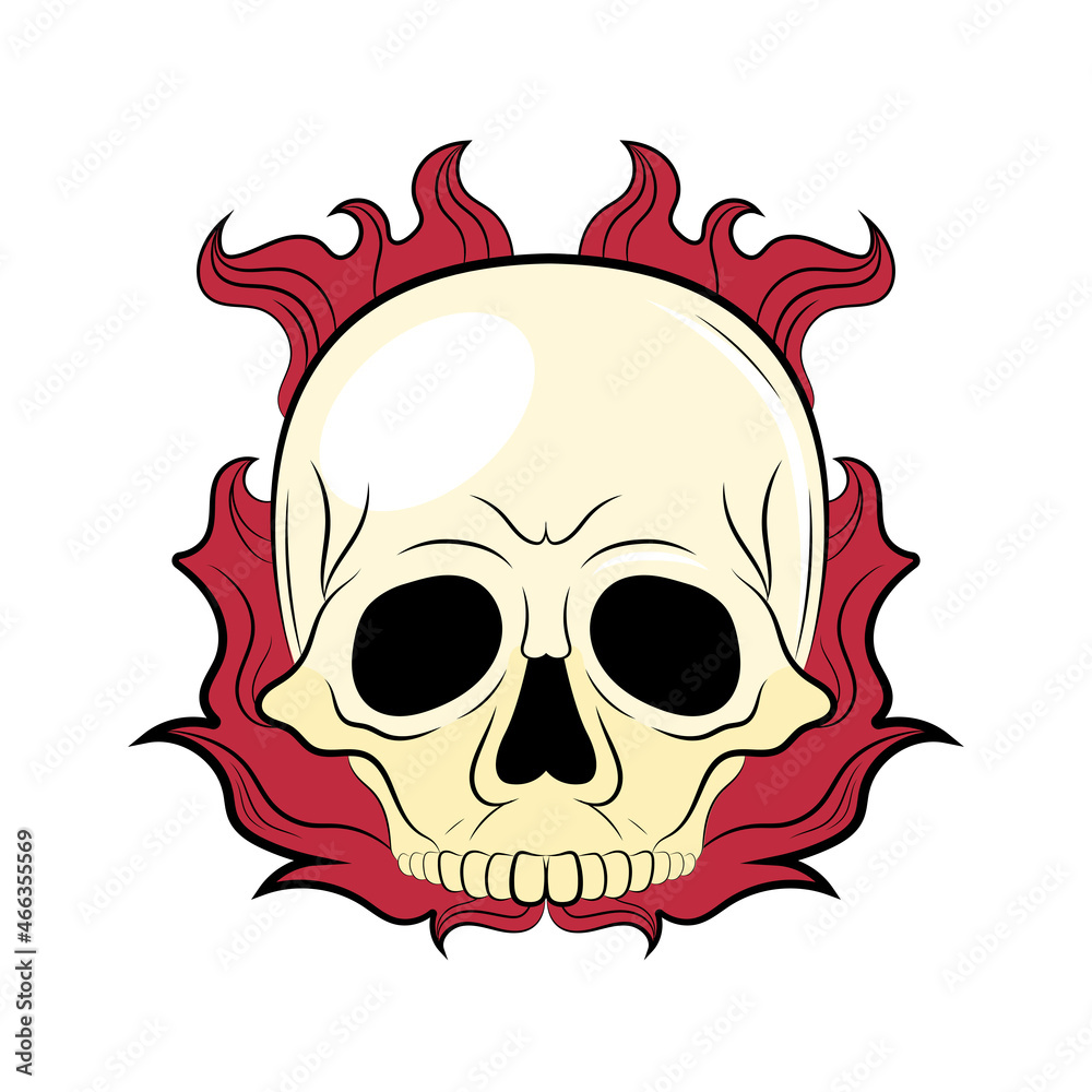 Obraz premium flaming skull sticker