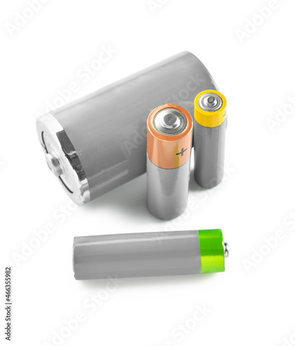 Alkaline batteries isolated on white background