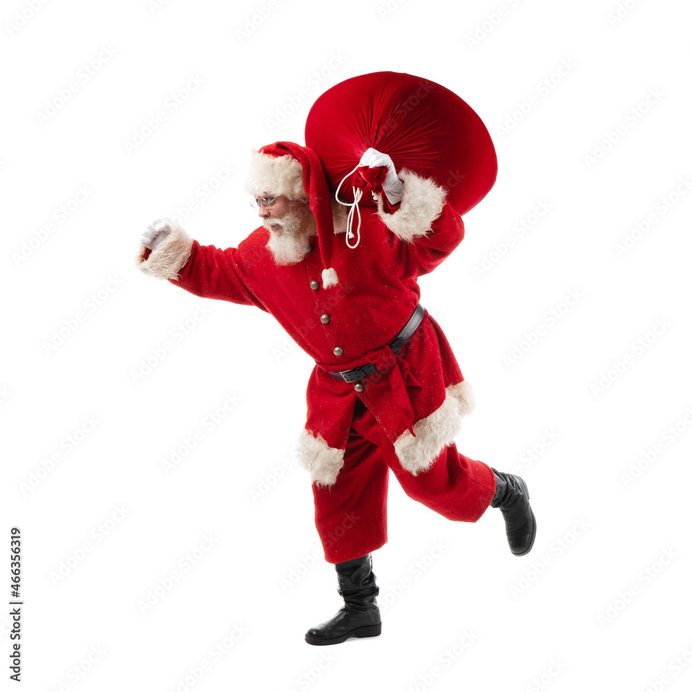 Happy running Christmas Santa Happy running Christmas Santa