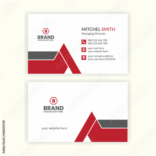 Professional minimalist business card design template, Creative and modern business card layout design
