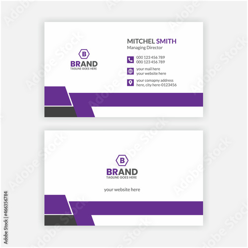 Professional minimalist business card design template, Creative and modern business card layout design