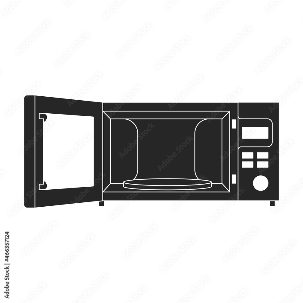 Fototapeta premium Microwave vector icon.Black vector icon isolated on white background microwave.