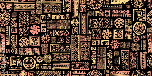 Ethnic handmade ornament, seamless pattern