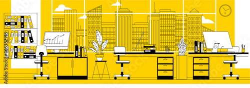 Office interior vector background