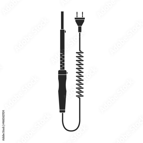 Soldering iron isolated black icon. Vector illustration solder on white background. Vector black illustration icon soldering iron.