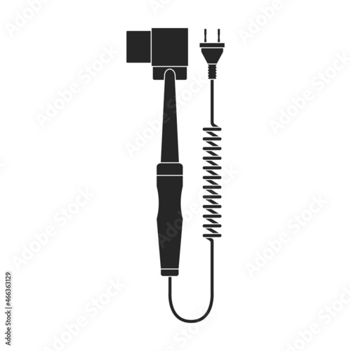 Soldering iron isolated black icon. Vector illustration solder on white background. Vector black illustration icon soldering iron.