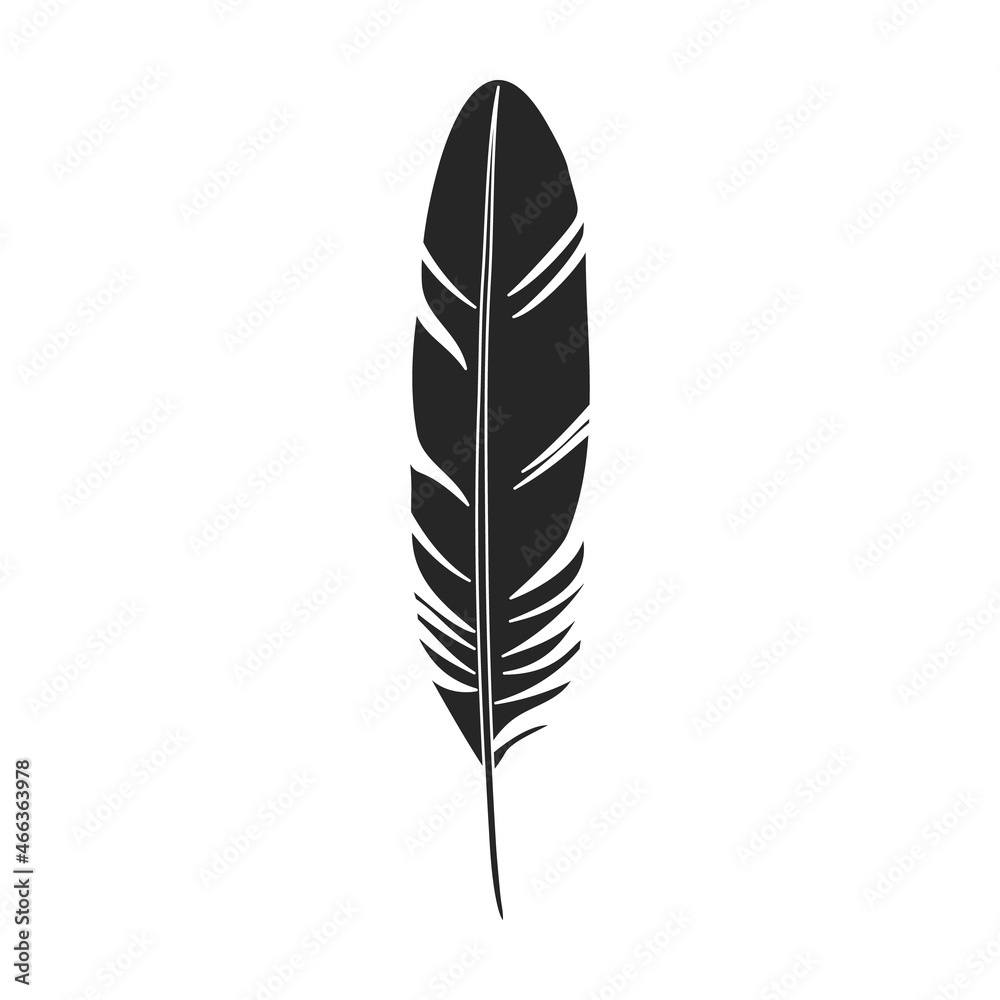 Feather of bird black vector icon.Black vector illustration watercolor of pen. Isolated illustration of feather of bird icon on white background. Feather of bird black vector icon.Black vector illustration watercolor of pen. Isolated illustration of feather of bird icon on white background.