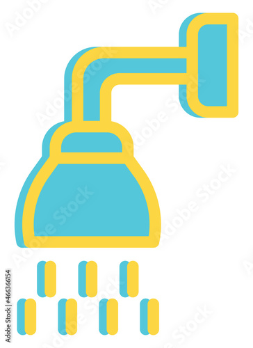 Bathroom shower, illustration, vector, on a white background.