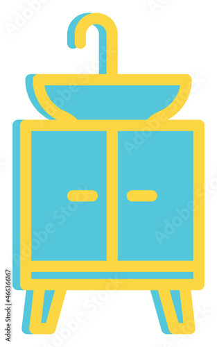 Bathroom washstand, illustration, vector, on a white background.