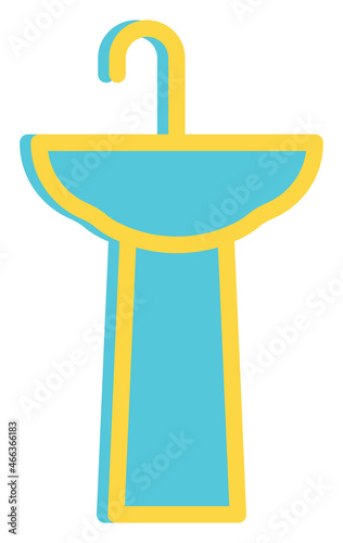 Bathroom washing sink, illustration, vector, on a white background.
