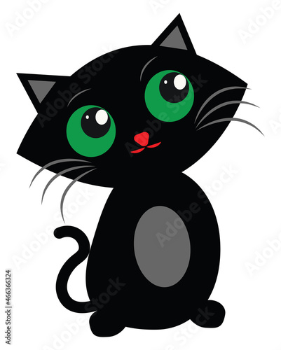 Thinking cat, illustration, vector, on a white background.