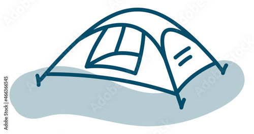 Popup tents, illustration, vector, on a white background.