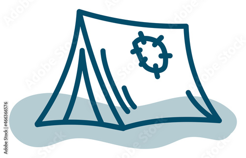 Old pyramid tent, illustration, vector, on a white background.