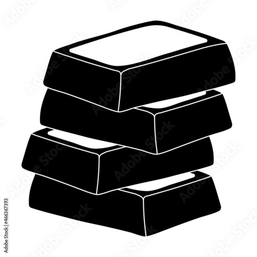 Chocolate vector icon.Black vector icon isolated on white background chocolate.