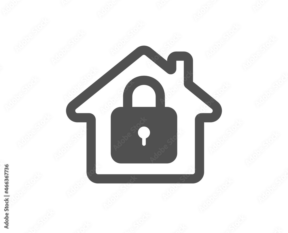 Lock icon. Home protection sign. House padlock symbol. Classic flat style. Quality design element. Simple lock icon. Vector Lock icon. Home protection sign. House padlock symbol. Classic flat style. Quality design element. Simple lock icon. Vector