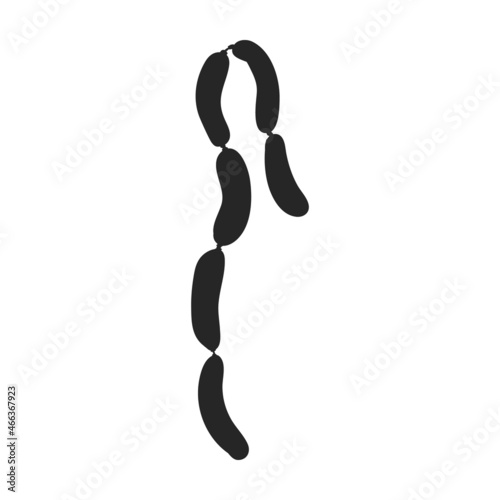 Sausage vector icon.Black vector icon isolated on white background sausage.