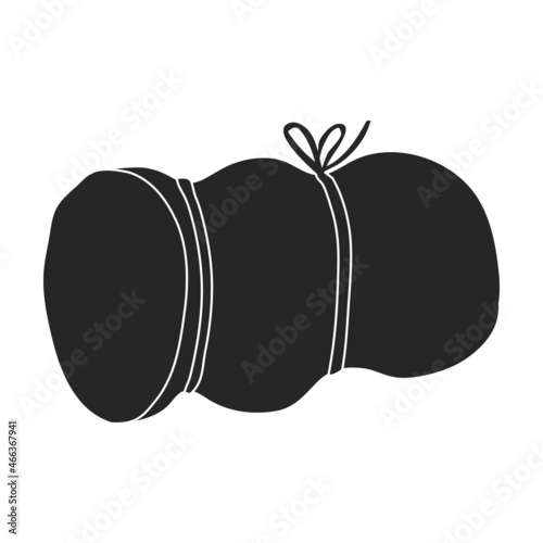 Sausage vector icon.Black vector icon isolated on white background sausage.