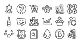 Bitcoin, Question mark and Leaf dew line icons set. Secure shield and Money currency exchange. Stars, Video conference and Search files icons. Remove purchase, Chart and Yummy smile signs. Vector