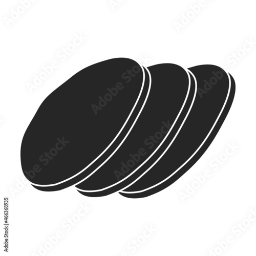 Sausage vector icon.Black vector icon isolated on white background sausage.