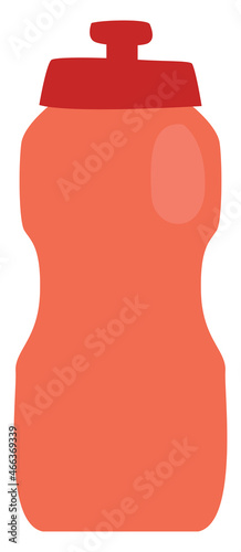 Red sport water bottle, illustration, vector, on a white background.