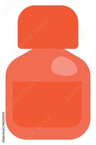 Orange vitamine bottle, illustration, vector, on a white background.