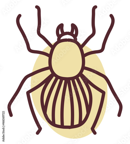 Brown gnat bug, illustration, vector, on a white background.