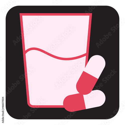 Menstruation pain killers, illustration, vector, on a white background.