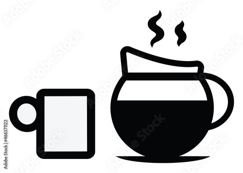 Brewed coffee, illustration, vector, on a white background.
