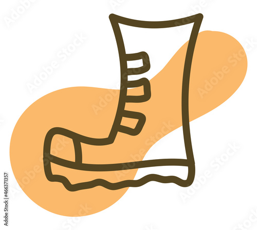 Orange tall boots, illustration, vector, on a white background.