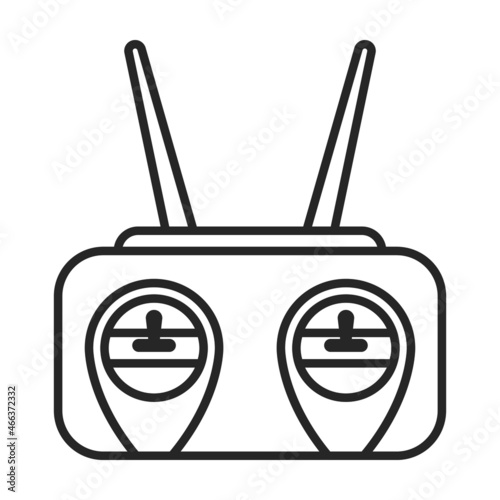 Control panel of drone outline vector icon.Outline vector illustration rc drone. Isolated illustration of control panel icon on white background.