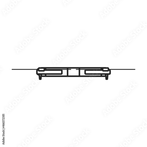 Drone outline vector icon.Outline vector illustration quadcopter. Isolated illustration of drone icon on white background.