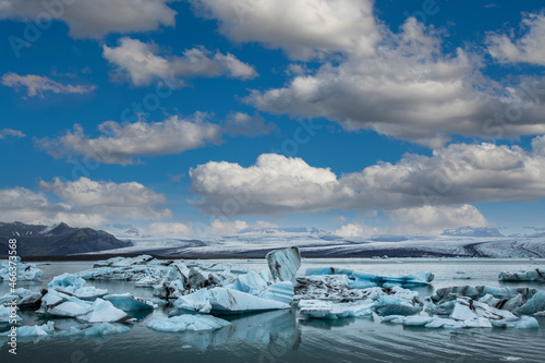 Detail of the frozen Jokursarlon lake among giant ice, iceland