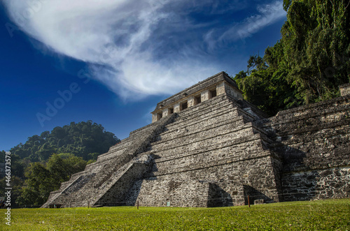 Beautiful pyramid that you can see in the temples of Palenque. Yucatan, Mexico