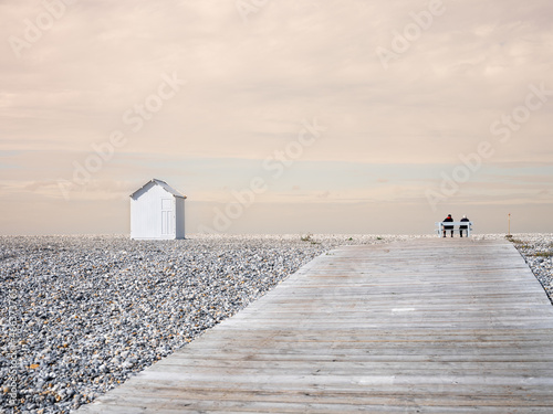 Cabine de plage sur la côte