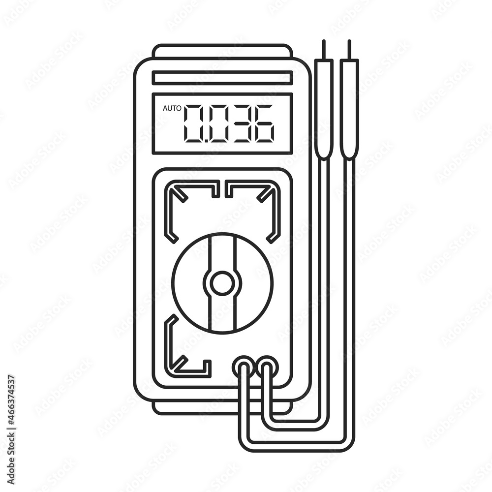 Multimeter vector icon.Outline vector icon isolated on white background multimeter. Multimeter vector icon.Outline vector icon isolated on white background multimeter.