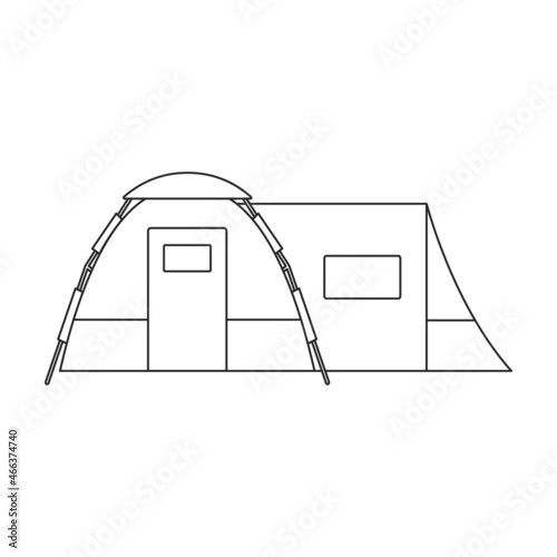 Tent vector icon.Outline vector icon isolated on white background tent.