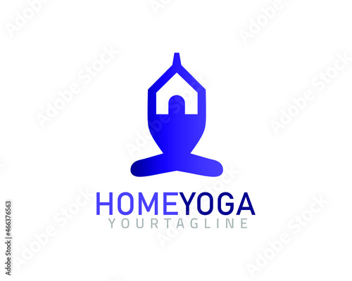 Home yoga logo, fully vector and customized logo design