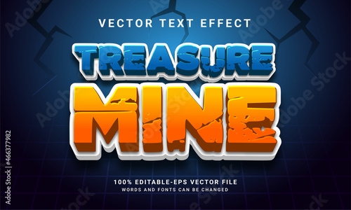 Treasure mine 3D text effect, editable text style and suitable for game assets
