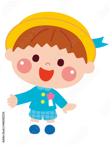 入園式の男の子のイラスト素材
