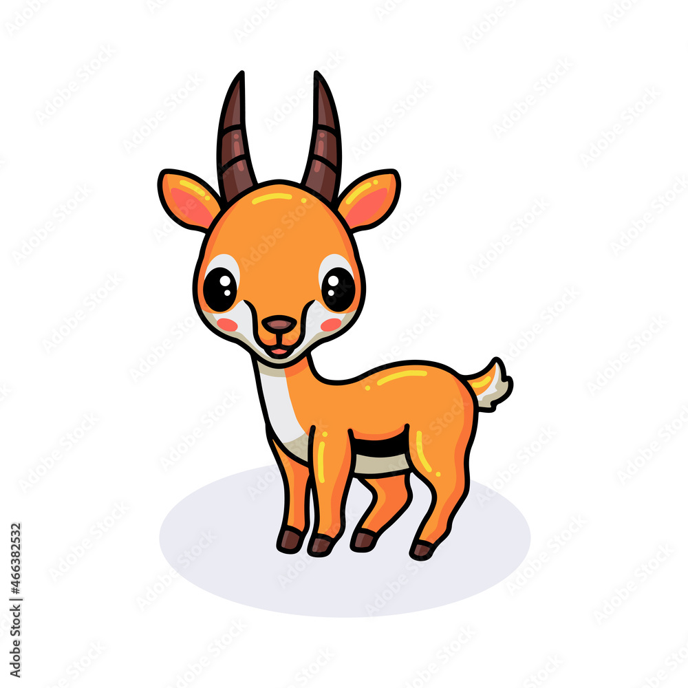 Cute little gazelle cartoon posing