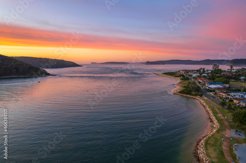 Sunrise waterscape over the channel