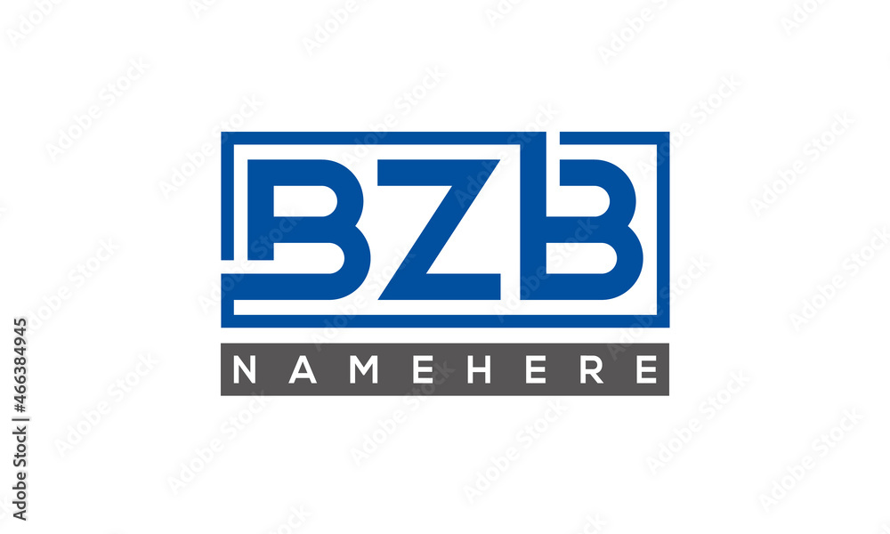 BZB Letters Logo With Rectangle Logo Vector BZB Letters Logo With Rectangle Logo Vector